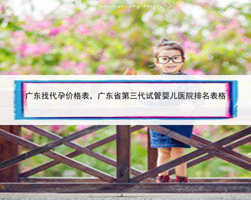 广东找代孕价格表，广东省第三代试管婴儿医院排名表格