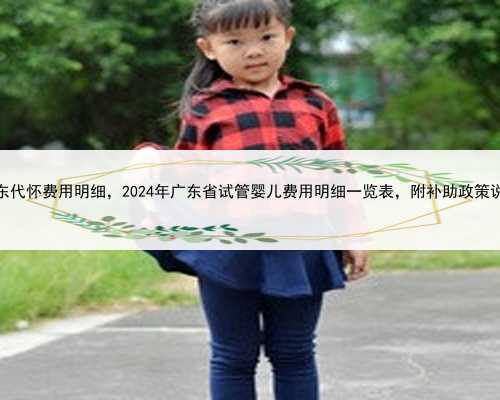 广东代怀费用明细，2024年广东省试管婴儿费用明细一览表，附补助政策说明