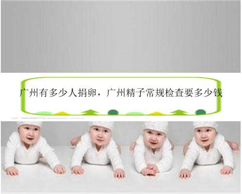广州有多少人捐卵，广州精子常规检查要多少钱